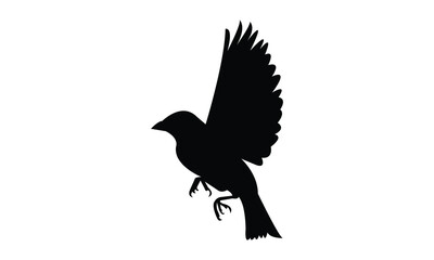 Fototapeta premium Flying Sparrow Bird Silhouette Design And Vector Illustration. 