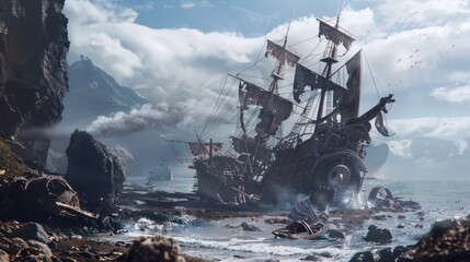 Shipwreck on a Coast
