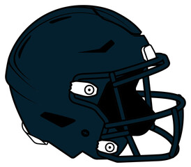 Navy blue American Football helmet with navy blue facemask