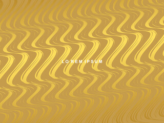 Futuristic abstract golden wave lines on brown background. Dynamic golden wave pattern. Modern gradient yellow wavy lines for banners, posters, brochures, flyers, certificates, websites, etc.