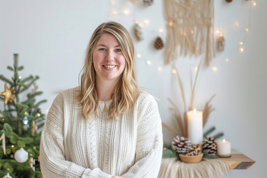European and American women, Nordic women celebrating Christmas, Nordic style