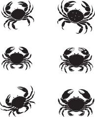 crabs silhouette set
