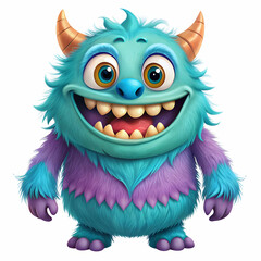 Fototapeta premium cartoon cute monster set on white background