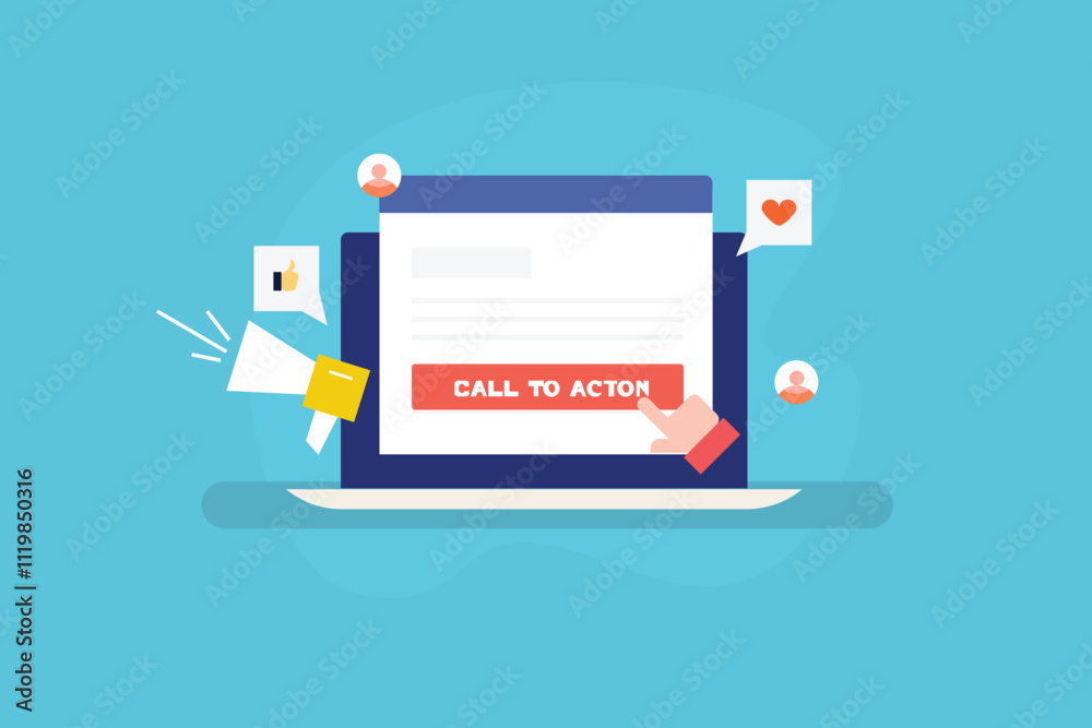 Canvas Prints call to action button, website button, visitor clicking on website button, social media likes, love,