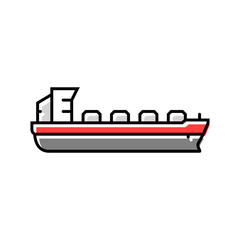 bulk carrier ship color icon vector. bulk carrier ship sign. isolated symbol illustration