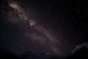 Milkyway with the scenery of Mt. Cook, New Zealand.