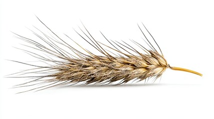 Obraz premium Single wheat ear isolated on white background
