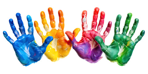 colorful hand prints