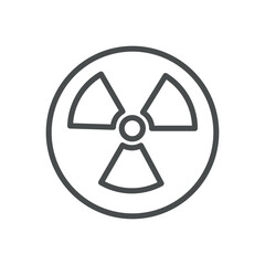 Obraz premium Nuclear Radiation Icon. Thin Line Illustration of Hazard Warning Symbol for Radioactive Materials. Environmental Danger and Contamination. Isolated Outline Vector Sign