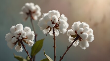 Obraz premium cotton buds on a branch