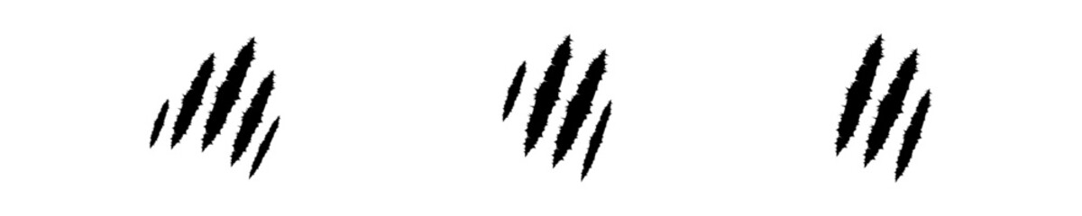 Animal claw marks icon on white background. Trace animal nail icons. Animal Claw scratches graphic sign in vector design