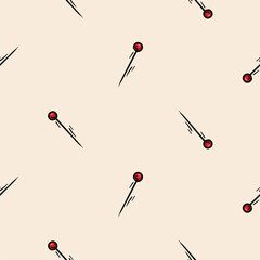 Seamless pattern with sewing pins. Vector background associated with handmade, needlework. Design for decorations, wrapping paper, print