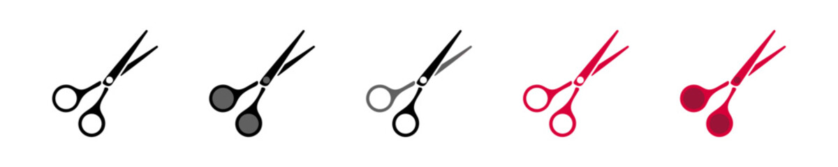 Modern set icon scissor. Simple clipper icons om white background. Isolated graphic illustration tool shear in vector design style