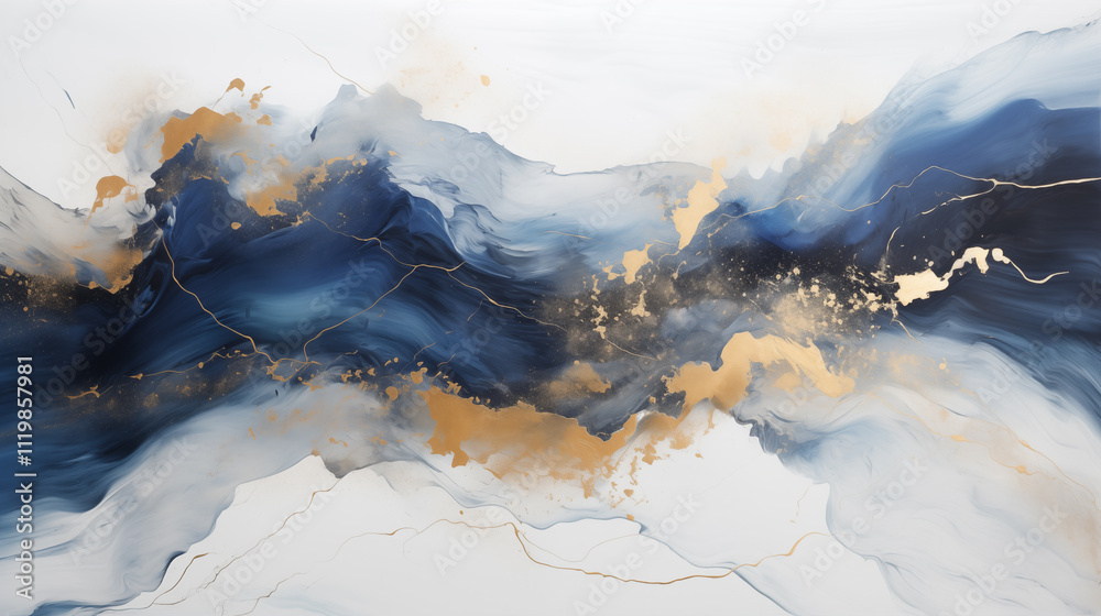 Poster  Marble effect background. Fluid art texture. Backdrop with abstract mixing paint effect. Mixed paints for interior poster.