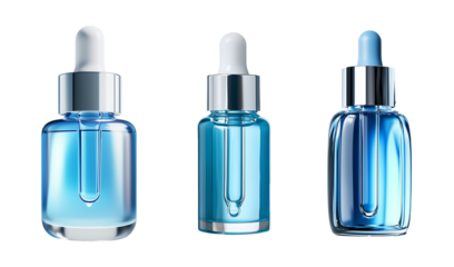 Blue Glass Dropper Bottle for Skincare and Serum Set 