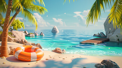 Fototapeta premium beach with palm trees