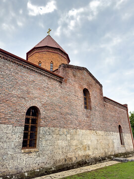 Ancient Caucasian Albanian Bulun Temple of Blessed Virgin Mary  in Azerbaijan, Qabala region, August 2024