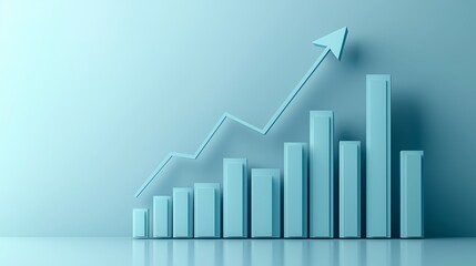 Fototapeta premium Growth Chart with Ascending Arrow Graphic