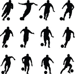 Silhouettes of Indoor Soccer Players	