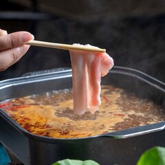 Hot Pot Cooking with Fresh Ingredients and Broth