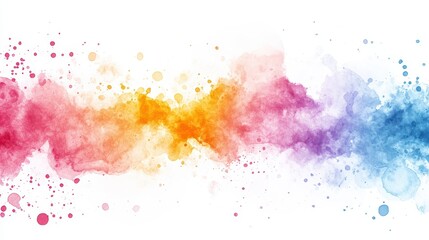 Obraz premium Vibrant Abstract Watercolor Design with White Space