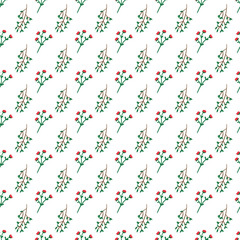Floral Winter Seamless Vector Pattern Design