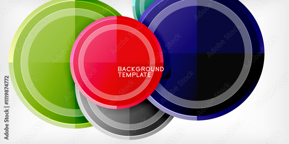 Aufkleber Minimal geometric abstract background. Circle triangle design
