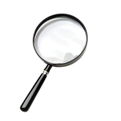 Magnifying Glass on White Background for Investigation and Study