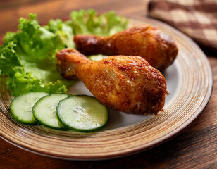 Fried Chicken with Sambal and Lalapan