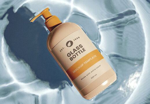 Cosmetic Pump Bottle Mockup