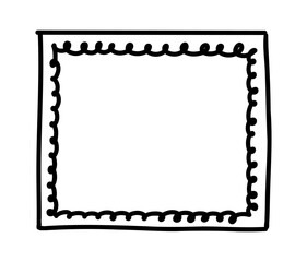 Hand drawn frames. Doodle scribble simple box. Vector empty drawing sketch.