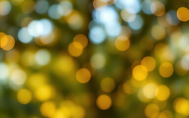 Bright bokeh lights create a festive atmosphere in a warm autumn setting during golden hour
