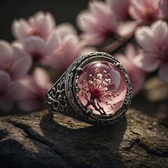 A ring inspired by Japanese cherry blossoms.