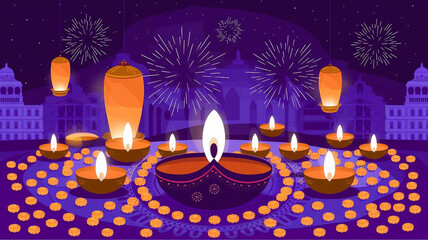 The Indian festival of lights Diwali symbolizes the victory of light over darkness 