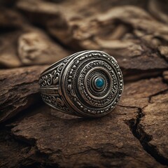 A ring inspired by African tribal designs.