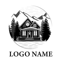 Fototapeta premium creative logo design about lodge