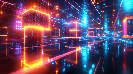 Fototapeta premium Unlocking Blockchain Technology: A Guide to Cryptocurrency Trading and Innovation