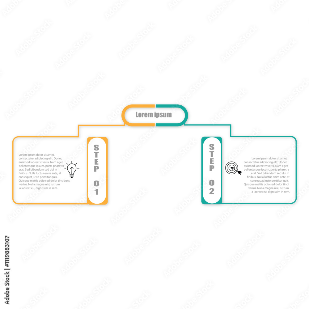 Wall mural vector infographic label design template with icons and 2 options or steps. can be used for process 