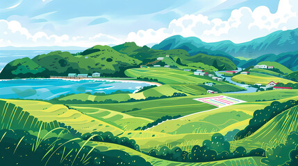 Fototapeta premium landscape with mountains