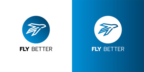 Fly better logo company concept. Vector logo design templates for airlines, airplane tickets, travel agencies - planes and emblems