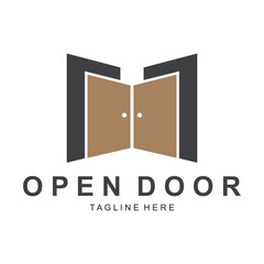Minimalist door logo vector design