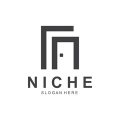 Minimalist door logo vector design