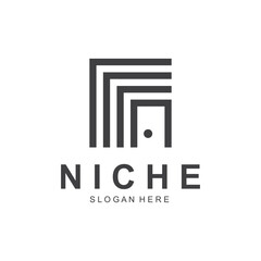 Minimalist door logo vector design