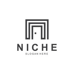 Fototapeta premium Minimalist door logo vector design