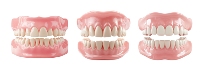 Realistic Dental Models with Pink Gums and Teeth