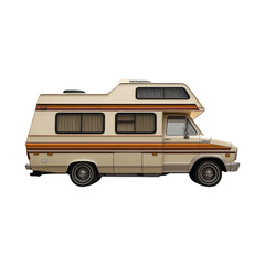 Naklejka premium Classic Camper Van on Transparent Background