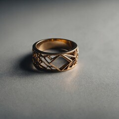 A ring inspired by abstract geometric shapes.