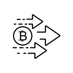 bitcoin  rate increase icon  sign