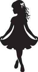 Playful vector image illustrating the silhouette of an endearing young girl. © Creative Image  