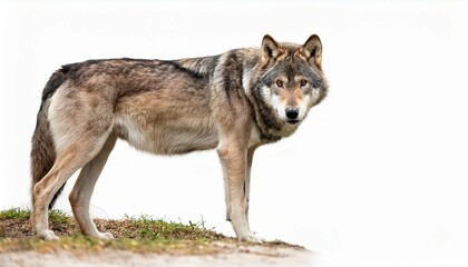 Obraz premium gray wolf isolated on white background